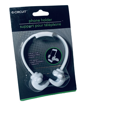 New e-Circuit Hands Free Mobile Cell Phone/Tablet Holder Hands White Plastic NIB