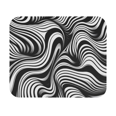 Mouse Pad (Rectangle) Black and White Lines Optical Illusion Design 9