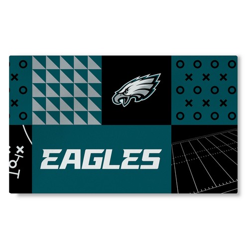Моющийся коврик для гостиной Northwest NFL Philadelphia Eagles с цветными блоками, 36 X 60