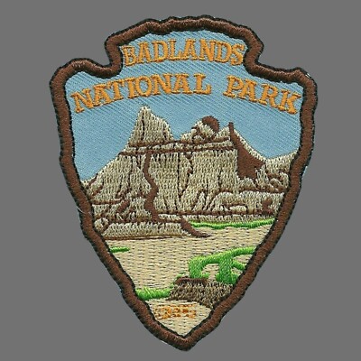 Badlands National Park Patch   SD - Arrowhead Travel Souvenir 3'' Iron On