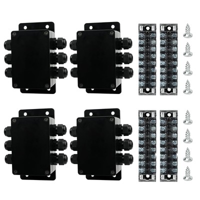 Dustproof Electrical Junction Box 3 in/3 Out Terminal Cable Connector with 15...