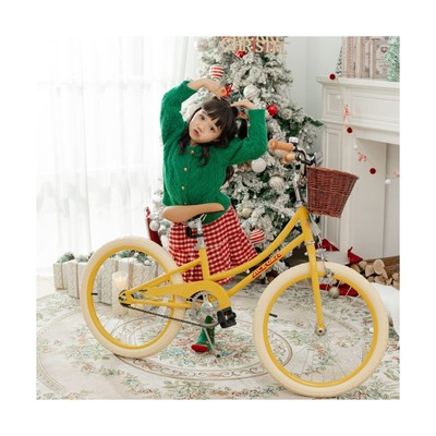 ACEGER Girls Bike with Basket, Kids Bicycle for 3-13 Years, Included Coaster ...