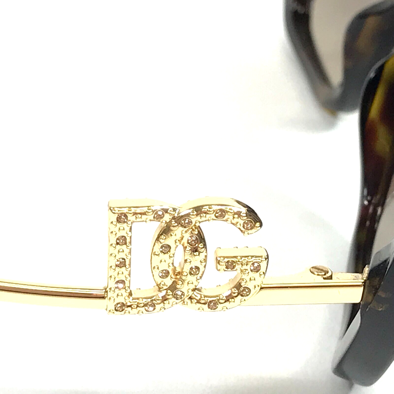 Pre-owned Dolce & Gabbana Sunglasses Dg4468-b 502/13 Gold Tortoise Octagon Crystal Frames In Brown