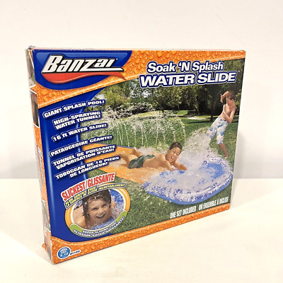 BANZAI SOAK  N SPLASH 16 FT WATER SLIDE SLICKEST SLIDE SURFACE EVER NEW TOYQUEST