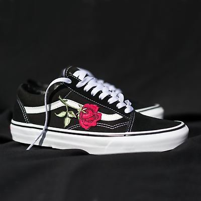 VANS OLD SKOOL CUSTOM BIG ROSE PATCH EUR 37 48 UNISEX ROSES FLOWERS SNEAKER