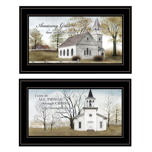 Набор из двух настенных рисунков Amazing Grace 4 в черной рамке