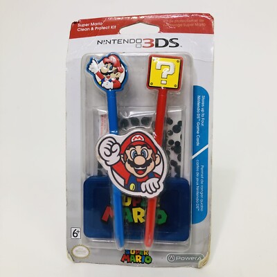 Nintendo 3DS Super Mario Clean & Protect Kit 2015 Game Cards New Sealed