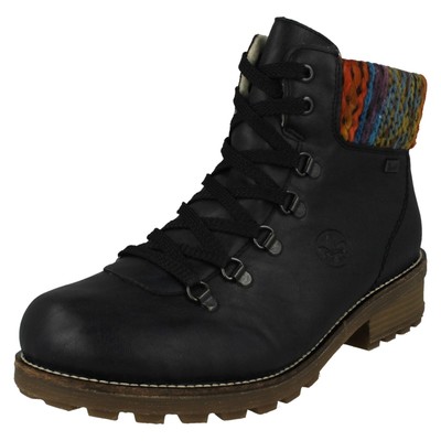 Ladies Rieker Z0445 Knitted Cuff Rieker-Tex Warmlined Ankle Boots