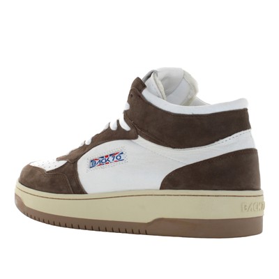 Pre-owned Back 70 A22us Men's High Sneakers  V10l-5-c-v1 108002-000164 In Bianco / Marrone