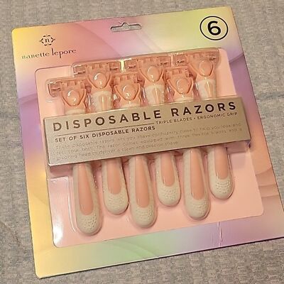 Nanette Lepore Disposable Razors 6 Pack Triple Blade Ergo Grip