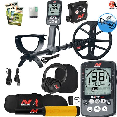 Minelab EQUINOX 800 Multi-IQ Metal Detector w/ Pro Find 35 Pinpointer, Carry Bag