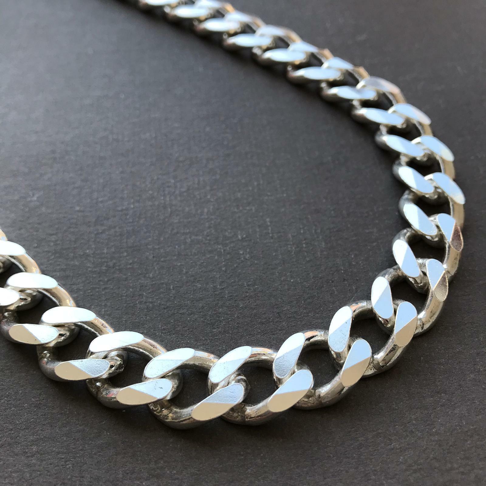 Pre-owned Handmade 14mm Mens Tight Curb Cuban Chain Necklace 925 Sterling Silver 133gr 20inch
