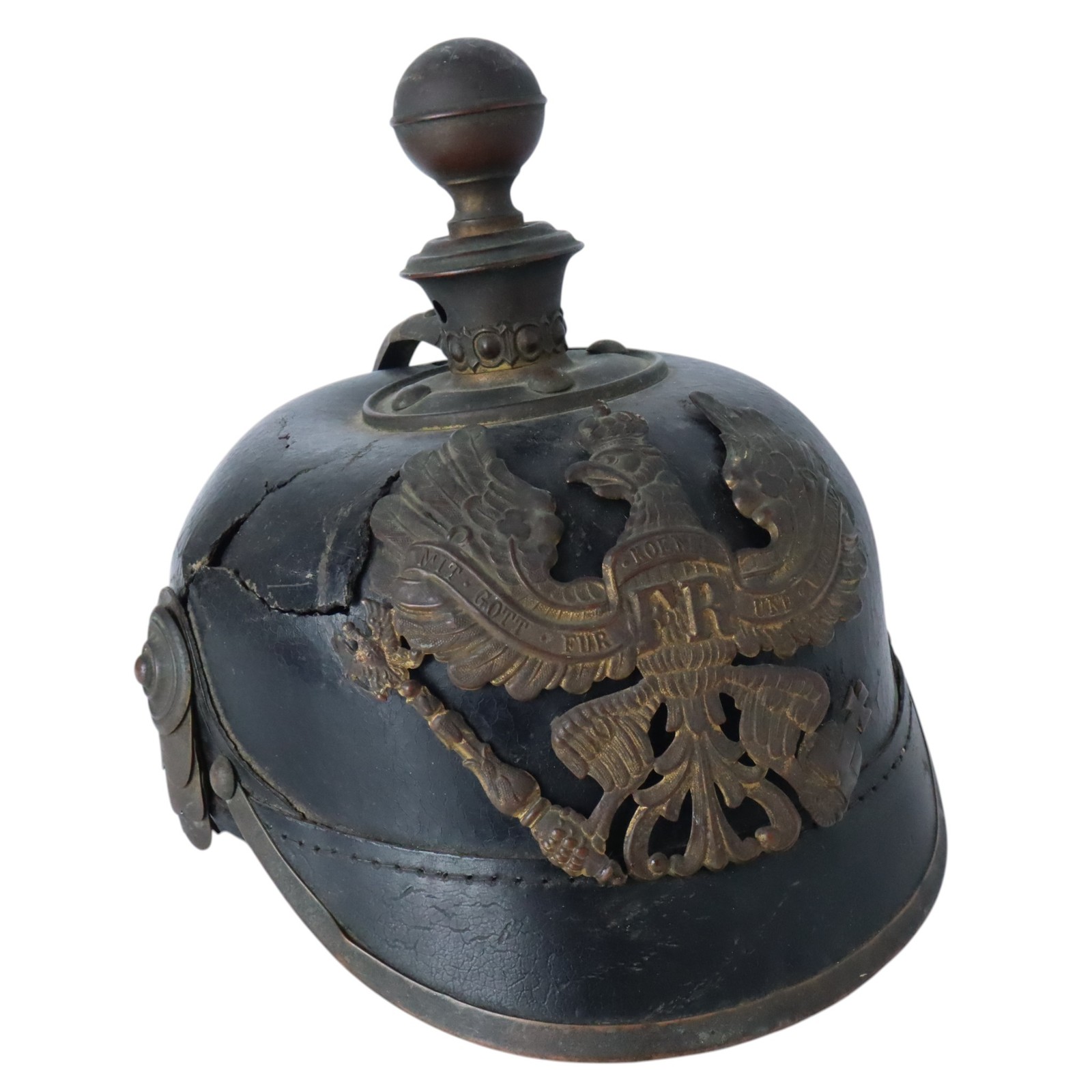 Antique Original German WWI Prussian M1915 Officer Pickelhaube Helmet