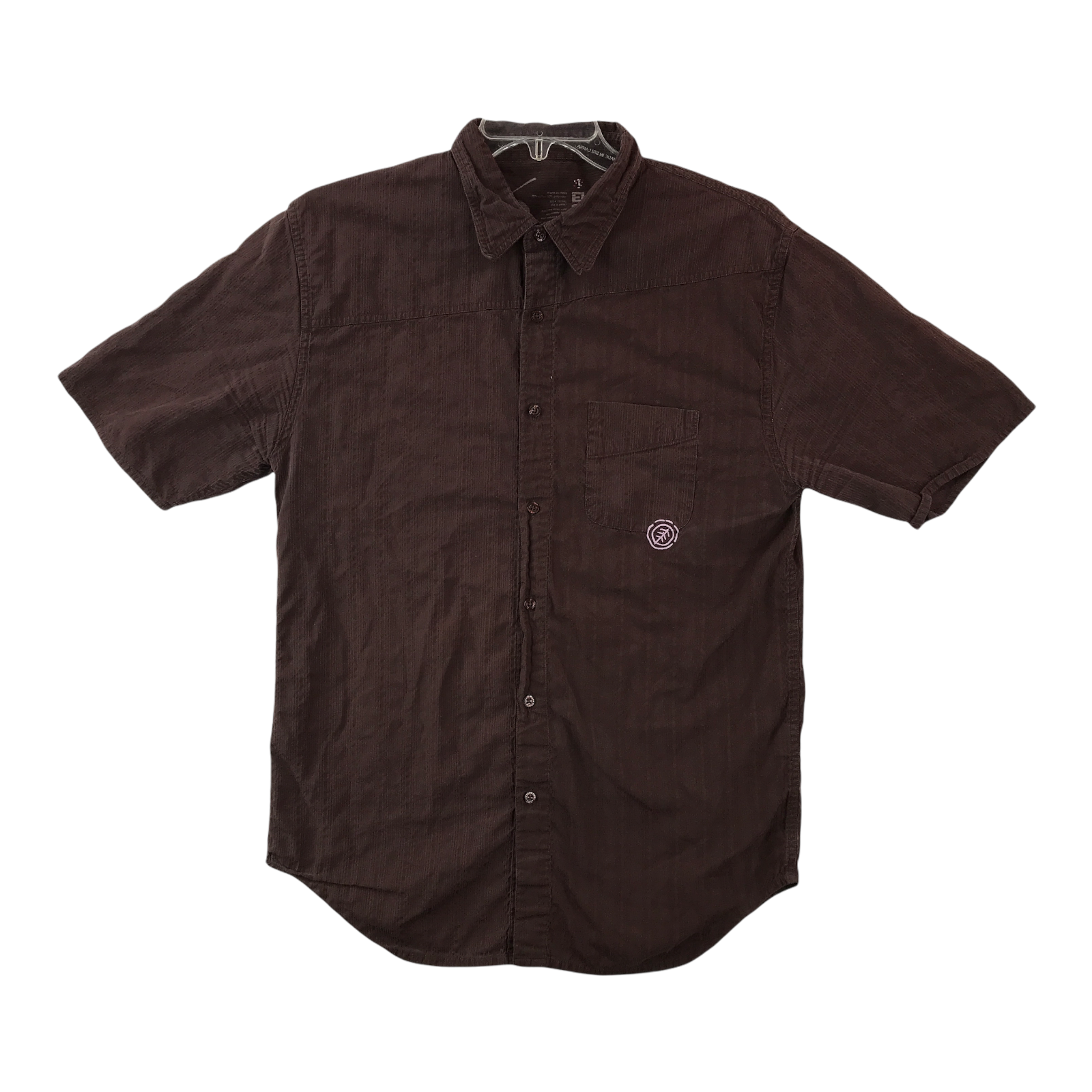 Element Skateboard Projects Shirt Adult XL Brown Pink Logo Casual Button Up