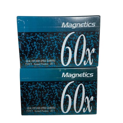 Magnetics 60 Minute Cassette Tapes 2 Tapes Sealed New Type 1 Ideal For Dubbing
