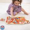 Melissa and Doug Farm Animals Jumbo Knob Puzzle, Wooden Peg Puzzle for Toddlers, Educational Toy for Shape Recognition and Fine Motor Skills, Ages 1+