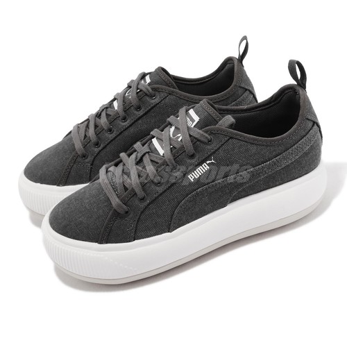 Женская повседневная платформа Puma Suede Mayu Canvas Wns Ebony Grey White 383165-03