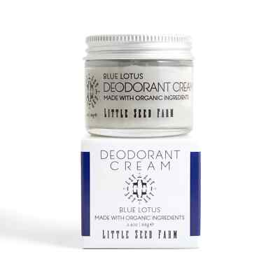 Blue Lotus Deodorant Cream Aluminum & Baking Soda-Free Little Seed Farm 2.4 oz.