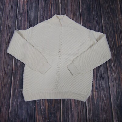 Marine Layer NEW NWT Womens Large Ivory White Skylar Turtleneck Sweater