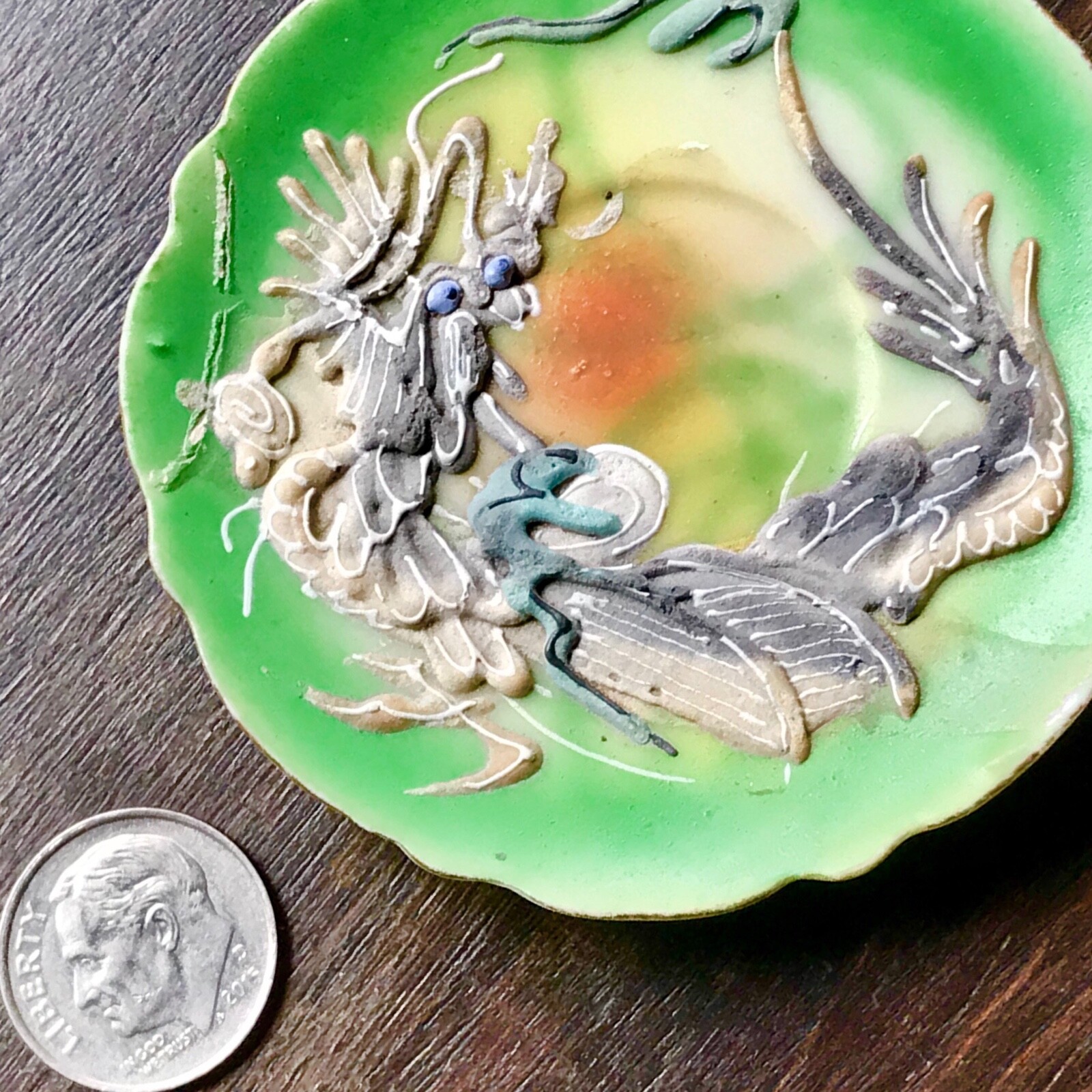 Antiquei Dragonware Porcelian Miniture Saucer