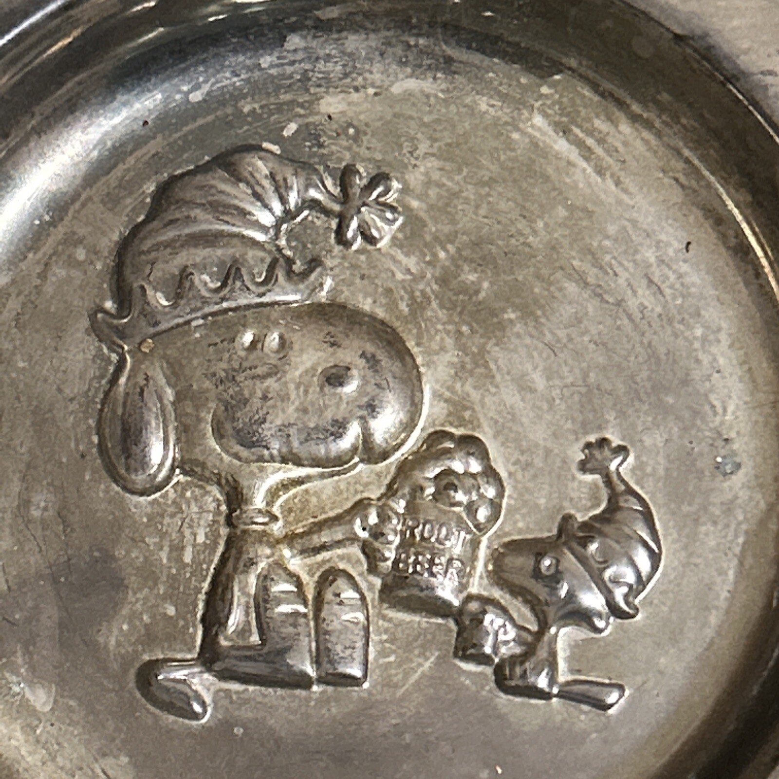 Vintage Snoopy & Woodstock Silverplate Cup, spoon & Plate Set 1958-1966