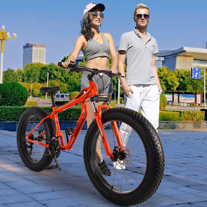 26In Fat Tire Bike Mountain/snow/road 21Speed Aluminum Frame Outdoor Bicycle USA
