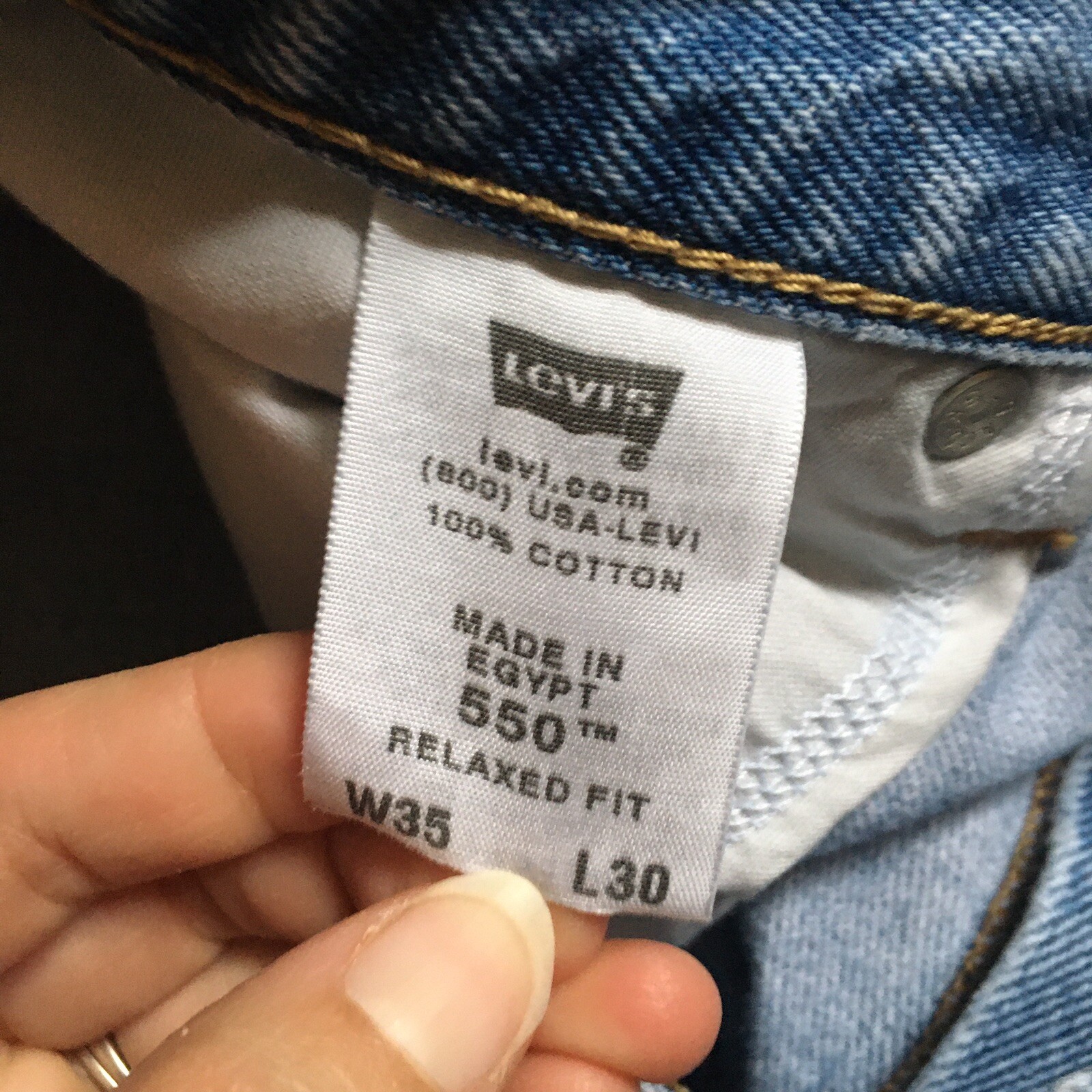 Levi's 550 Jeans Mens 35 X 30 Mid Rise 