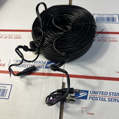 100FT CCTV BNC Video & Power Cable – Siamese BNC/DC Security Camera Wire