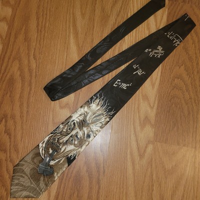 Albert Einstein Tie Math Equations e=mc² 100% Polyester Neck Tie 