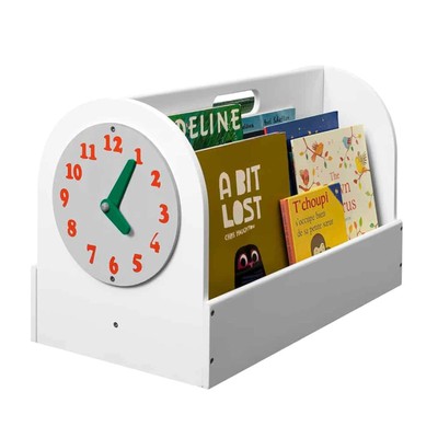 Tidy Books Clock Design Kids Book Storage Box
