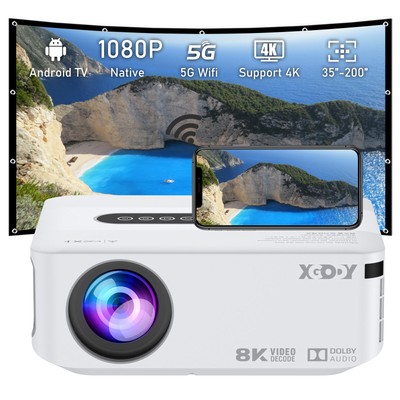 4K Upgraded Projector 1080P UHD Portable Movie for Android/iOS/TV Stick/Phone