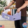 Thankspaw Collapsible Fabric Dog Toy Box and Storage Bin With Handle - Trapezoid Basket Chest Organizer for Pet Toys, Blankets and Accessories, Purple