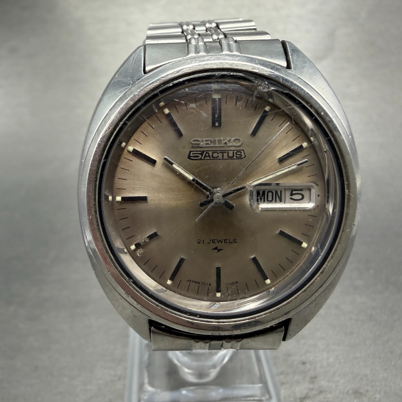 SEIKO 5 ACTUS 5アクタス 21石 7019-7070 自動巻き シルバー文字盤 