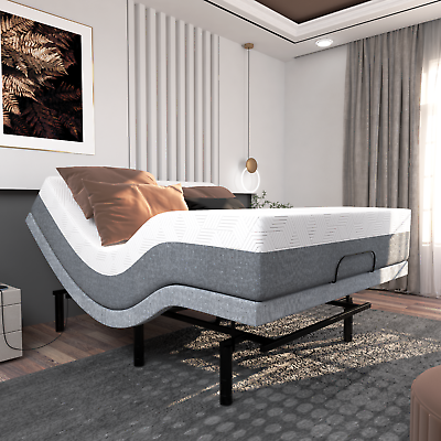 Queen Zero Clearance Smart Adjustable Bed Frame Dual Massage with
