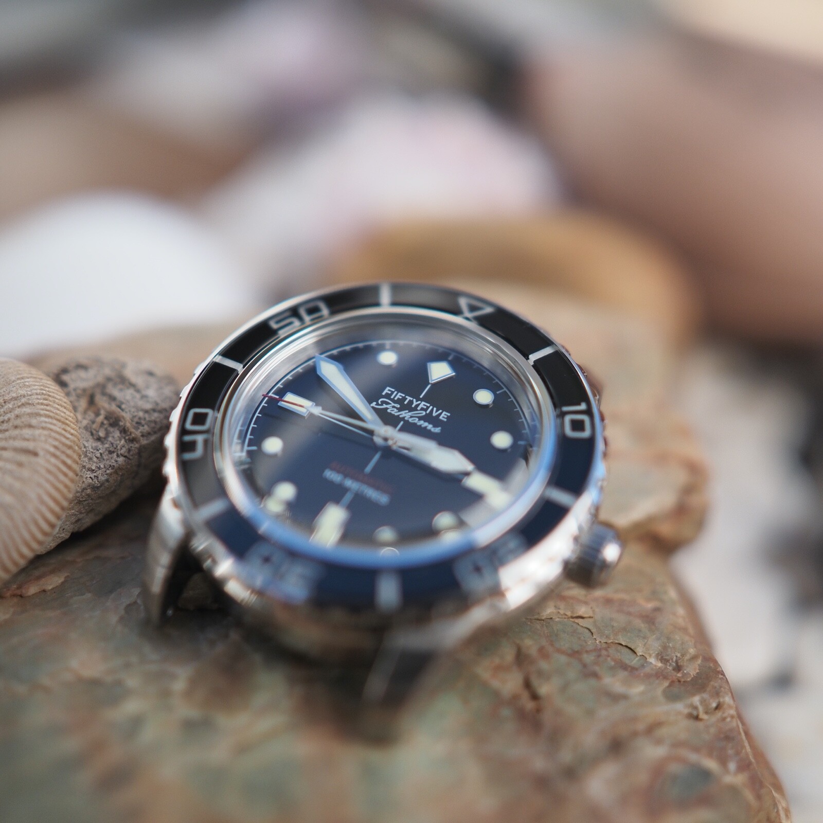 Pre-owned Müller&son Watch "black Mod 1" Seiko Snzh55 Fifty Five Fathoms Base+leather Band