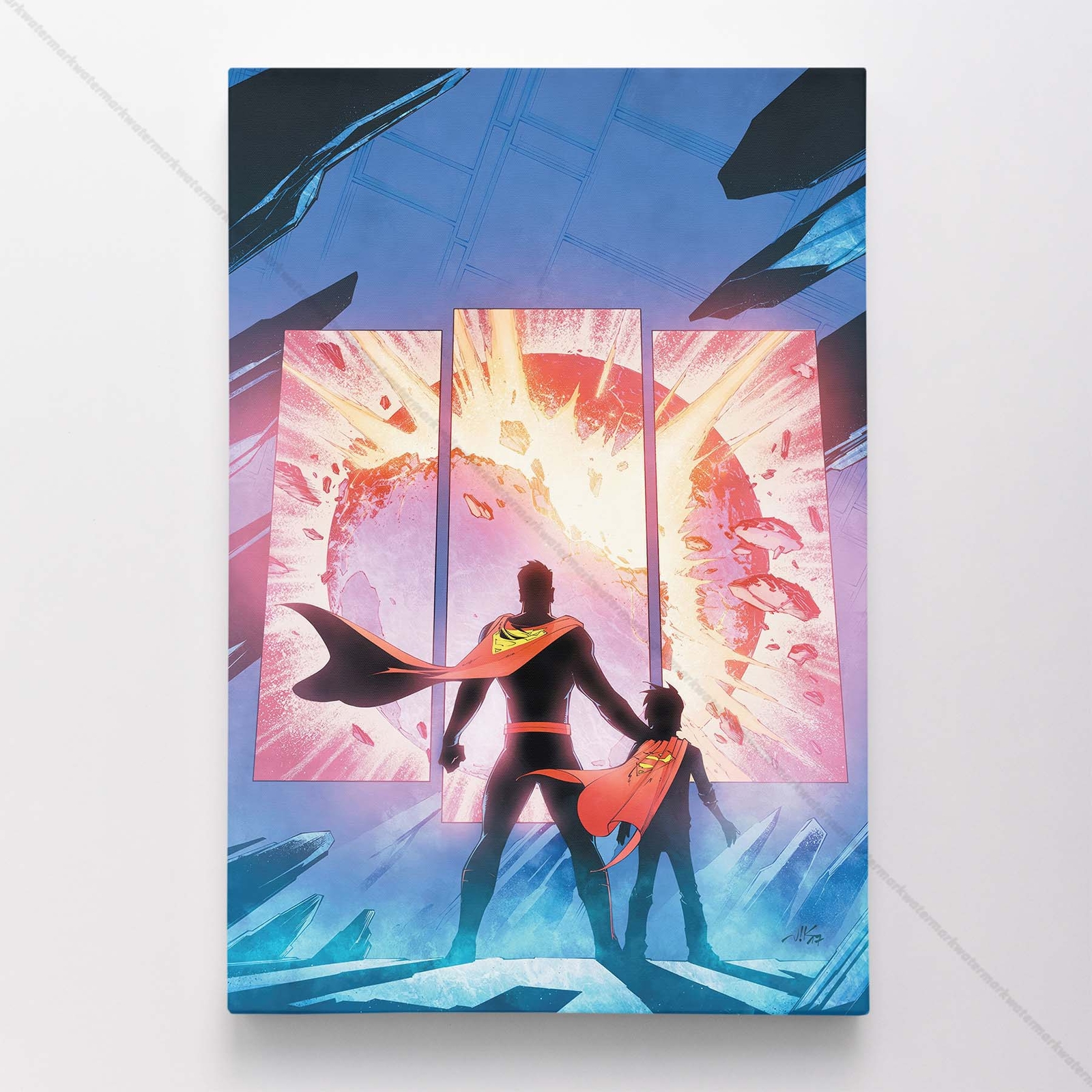 Superman Poster Canvas DC Comic Book Cover Justice League Art Print #7519
