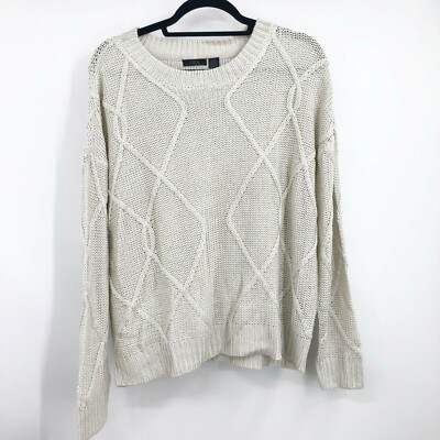 Modern Designer Pearl Essence Cable Knit Pullover Sweater Plus Size $102 NWT