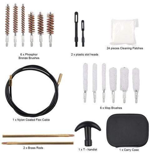 For Gun Handgun Pistol Rifle 43 Pcs Cleaning Kit Set 22.357.38,9mm.45 ...