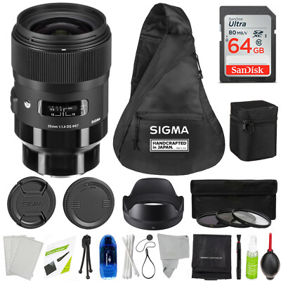 Sigma 35mm f/1.4  DG HSM Art Lens for Sony E with Essentials Accessory Bundle