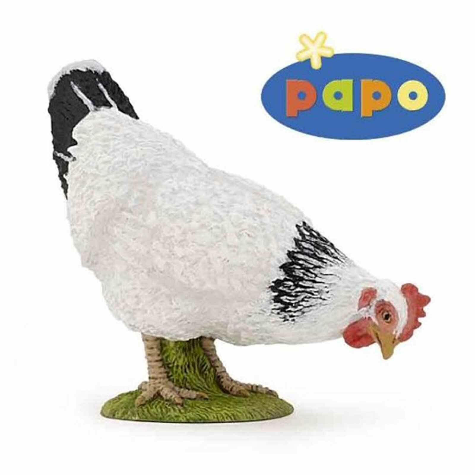 Фигурка животного Папо, клюющего Белую курицу, 51160, НОВАЯ В НАЛИЧИИ