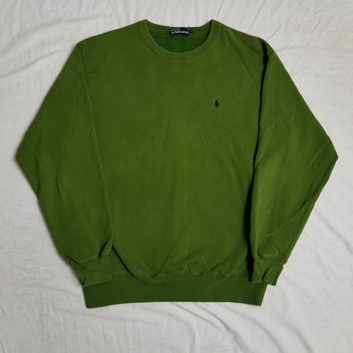 Vintage 90s Polo Ralph Lauren Crewneck Sweatshirt Lime Green