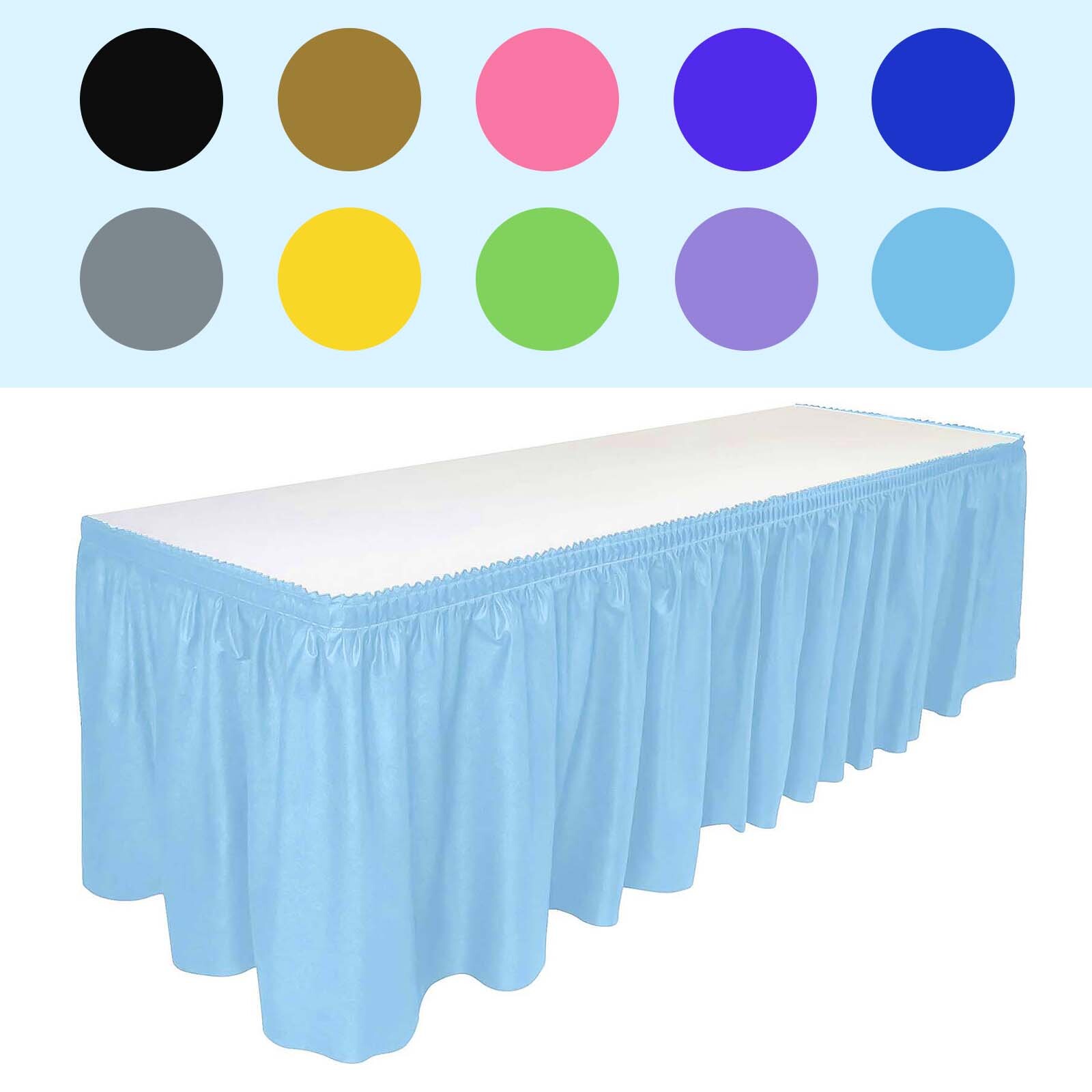 Plastic Table Skirt 29"x14ft for Rectangle Tables Disposable
