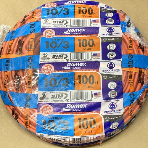 Southwire 63948426 100' 10/3 with ground Romex brand SIMpull