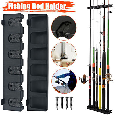 Vertical Fishing Rod Rack Holder Wall Mount Organizer Pole Stand Storage Display