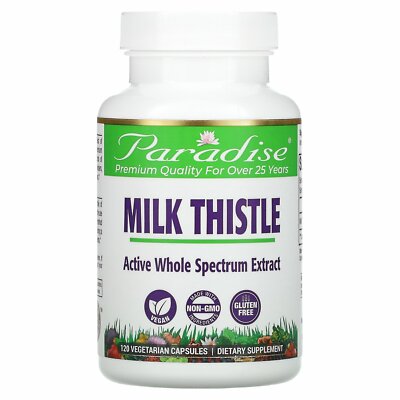 Paradise Herbs Milk Thistle 120 вегетарианских капсул для вегетарианцев