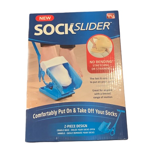 2 pc Sock Slider Easy On Off Sock Aid Kit Shoe Horn Pain Free ( As Seen On TV)