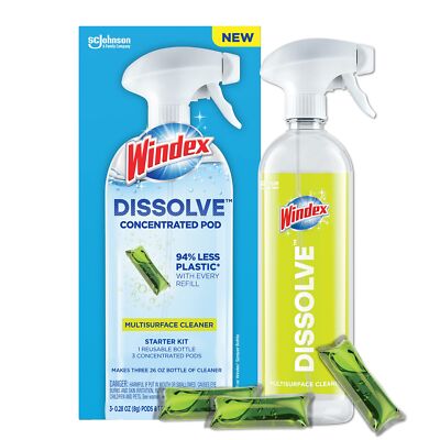 Windex Dissolve Concentrated Pods, Multisurface Cleaner Starter Kit contains 1