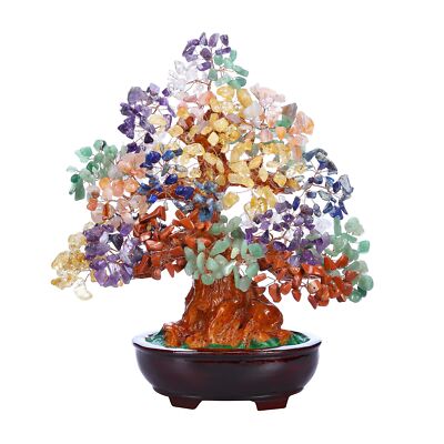 GEHECRST Natural 7 Chakra Gemstones Money Tree Reiki Healing Crystal Stones B...