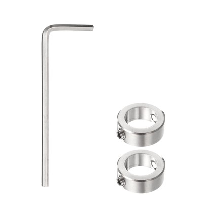 2pcs 16mm Drill Stop Collar Depth Stop with Hex Wrench, Anodizing Surface Silver