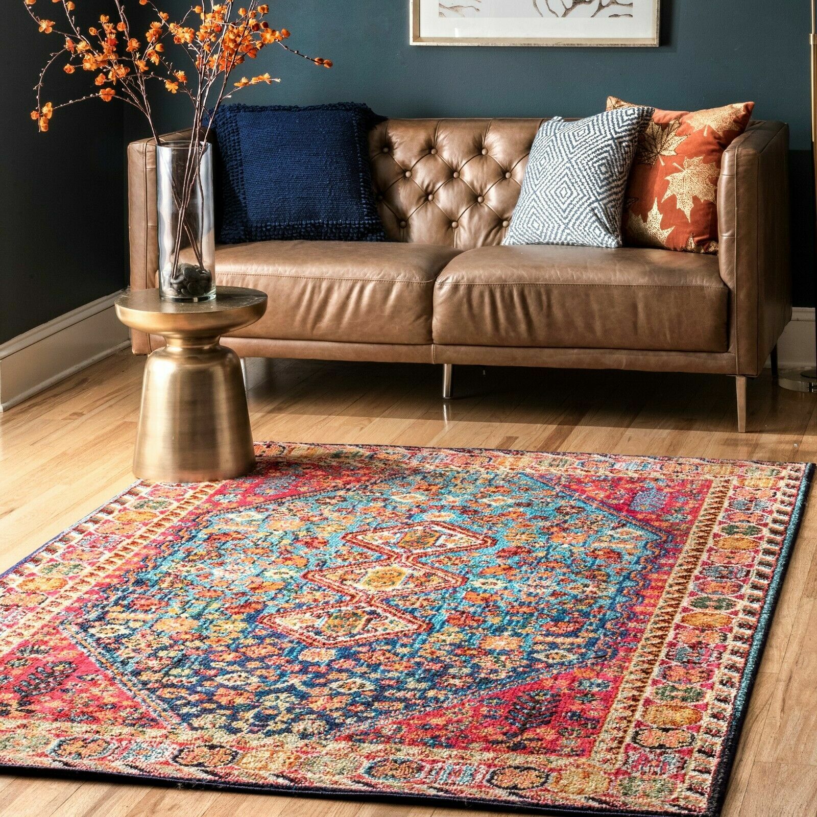 nuLOOM Traditional Vintage Vibrant Area Rug in Red, Blue